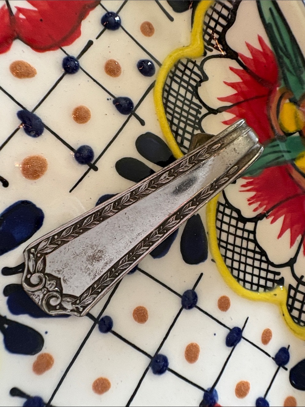 Vintage Silver Bookmark with Decorative Etching